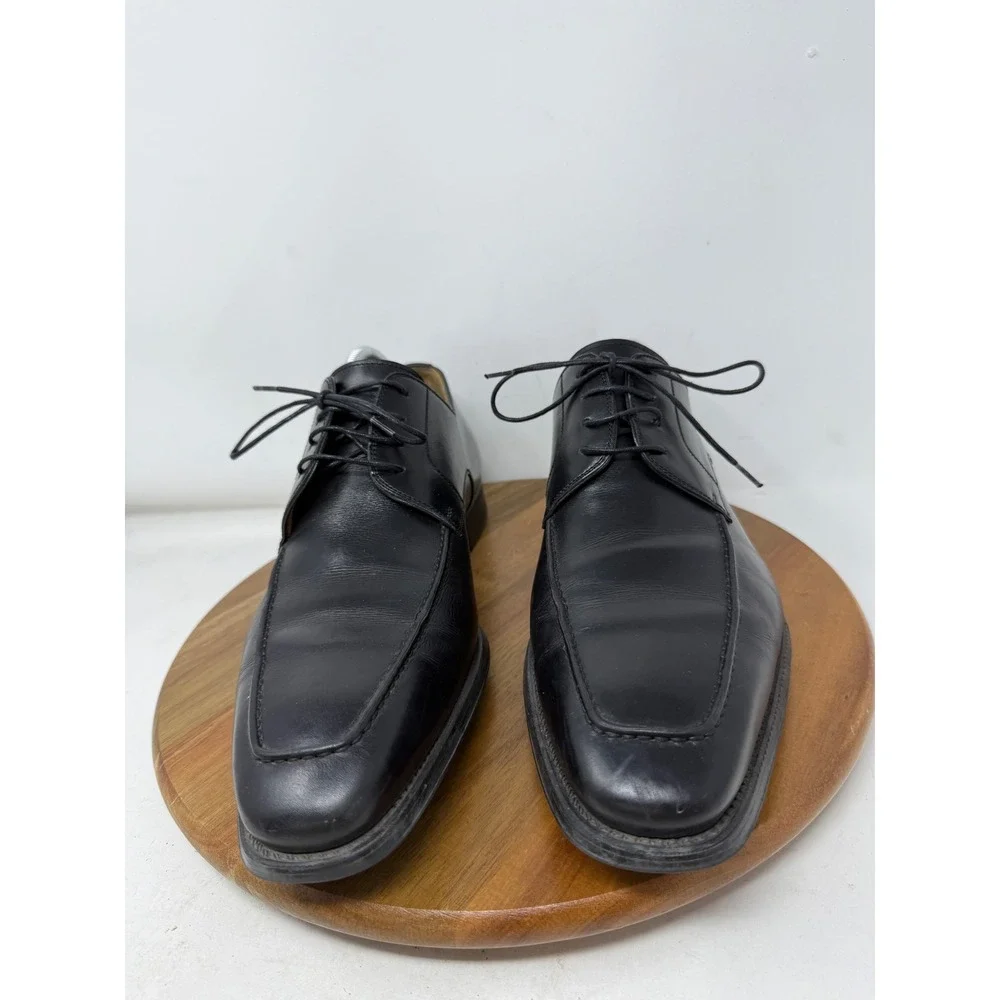 Magnanni Mens Black Romelo Leather Apron Toe Derby Dress Shoes 13652 Size 12 D